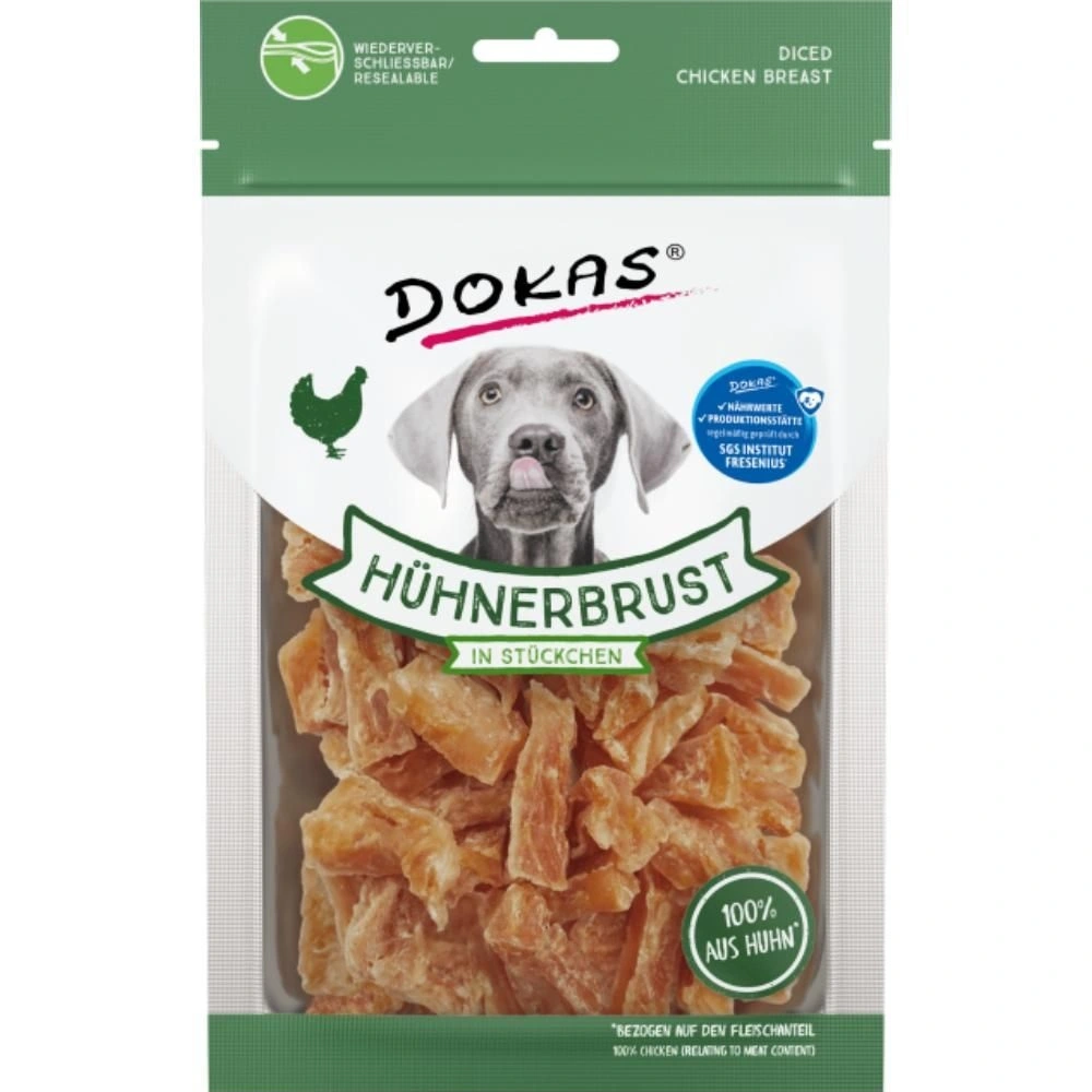 Dokas Tern af kyllingebryst 200 g - stor pose med sunde hundesnacks